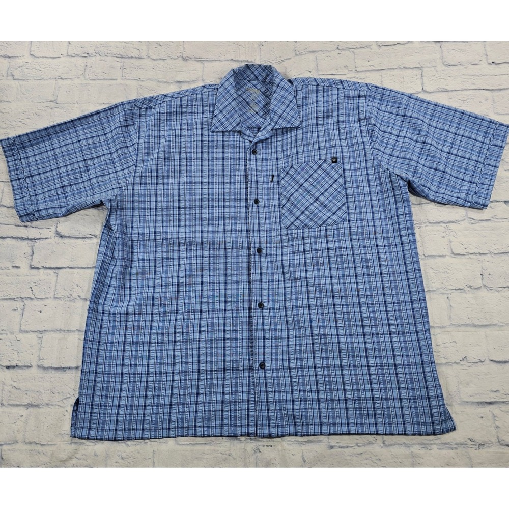 Blackhawk Warrior Wear Shirt Mens XXL Blue Plaid Textured Tactical Button 1700